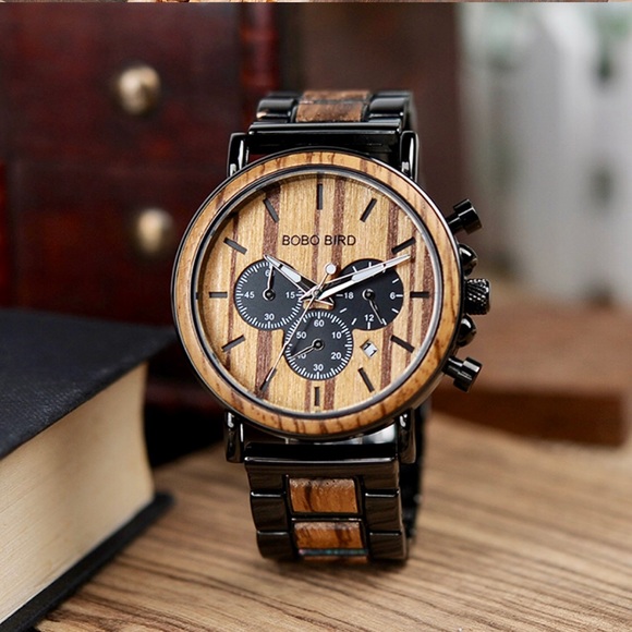 "Allegra" Wooden & SS Quartz Watch - Picture 4 of 8